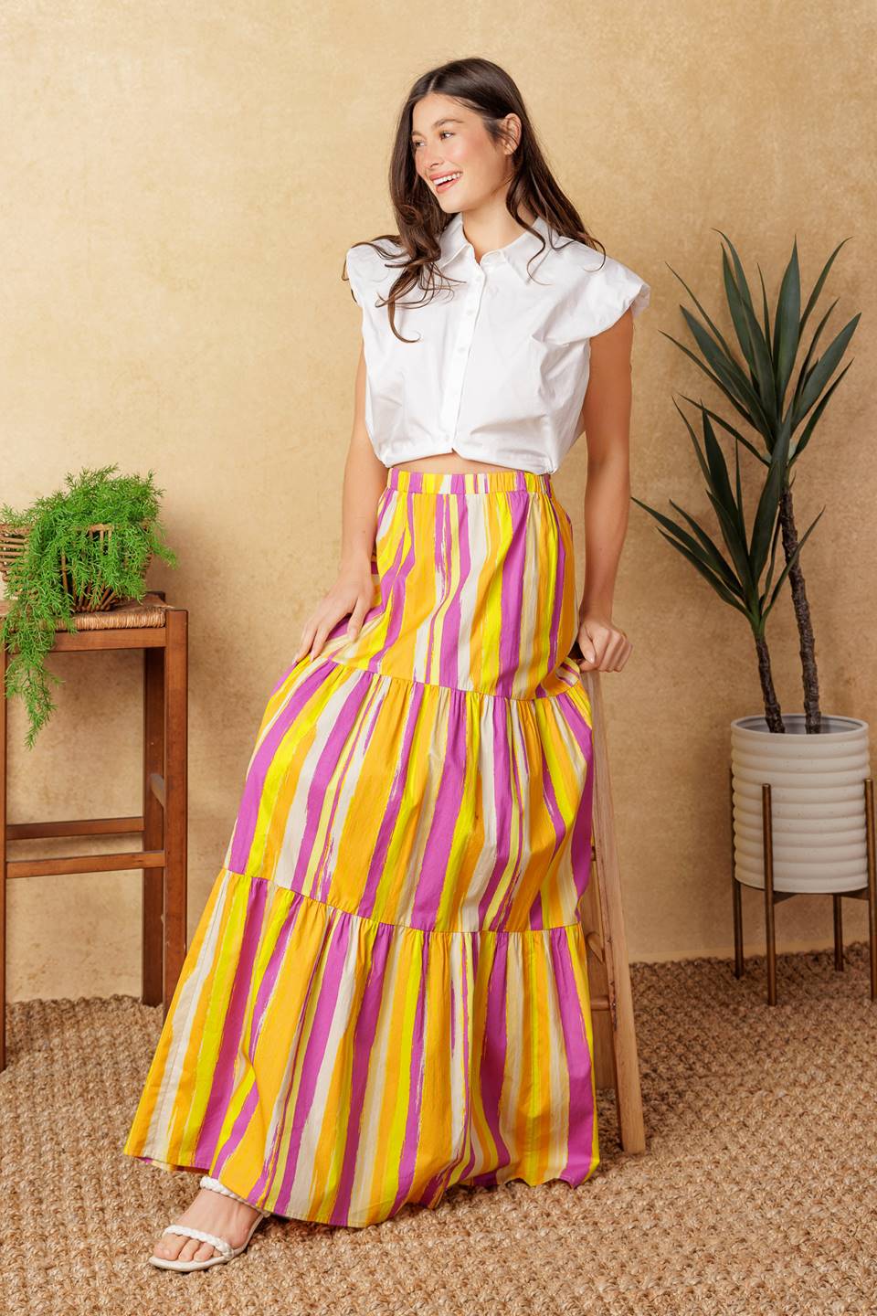 LIGHT UP MY LIFE POPLIN MAXI SKIRT Flying Tomato
